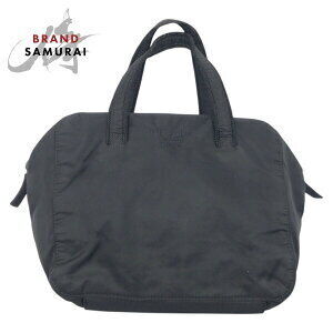 Prada Tessuto logo embroidered black nylon handbag
